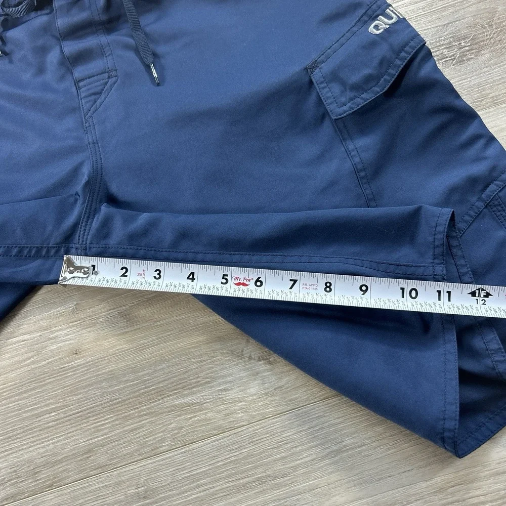 Vintage Mens 36 Quiksilver Board Shorts Navy Blue Surfboard Surfing Surf Trunks - Picture 9 of 9